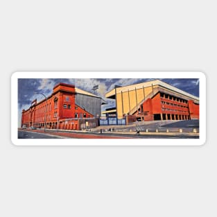 Panoramic digital painting of Ibrox Sticker